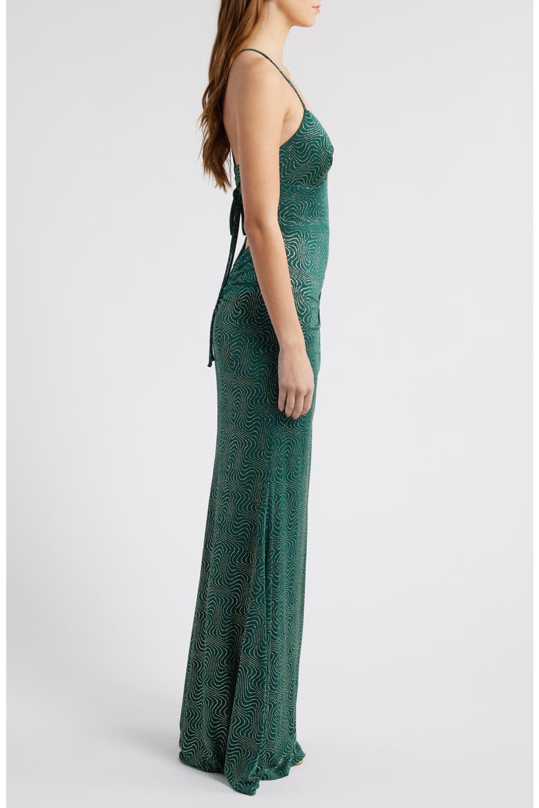 Glitter Swirl Strappy Dress, Alternate, color, HUNTER GOLD
