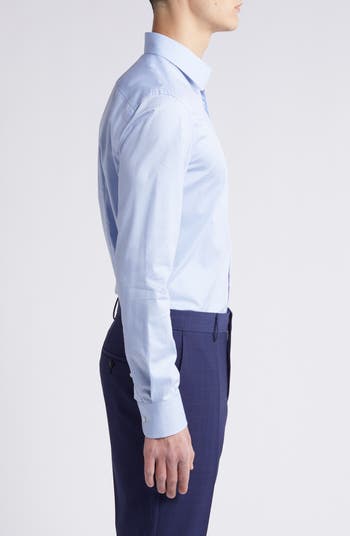 Hank Geometric Pattern Stretch Cotton Dress Shirt