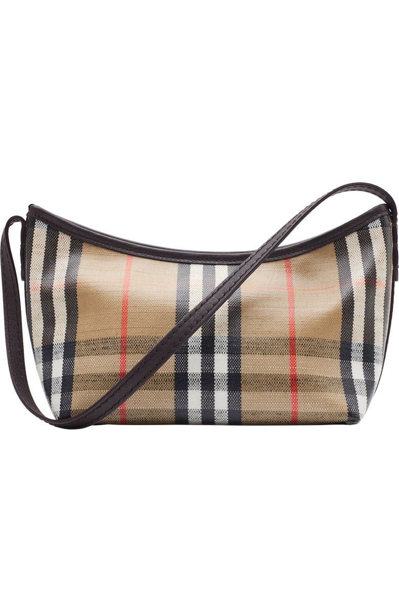 Burberry Highlands Coated Canvas Baguette Shoulder Bag, Alternate, color,