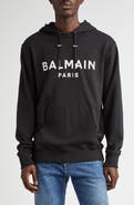 Balmain Logo Organic Cotton Graphic Hoodie