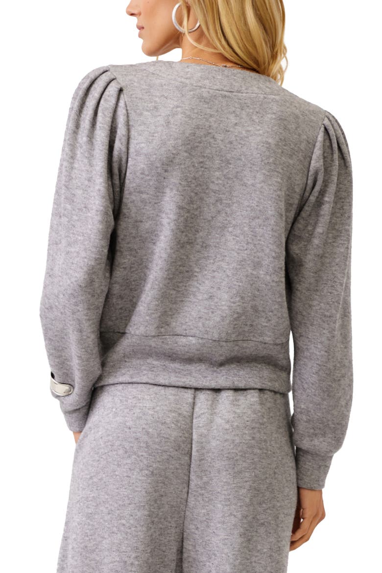 Cambria Pleated Sleeve Top, Alternate, color, GRAY