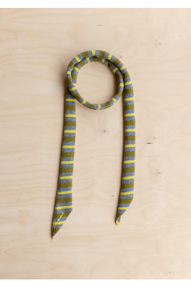 Merino Wool Neck Tie Scarf, Alternate, color, Green Stripe
