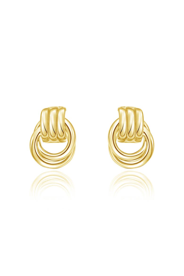 Gold Doorknocker Stud Earring, Alternate, color, Gold-Plated Sterling Silver