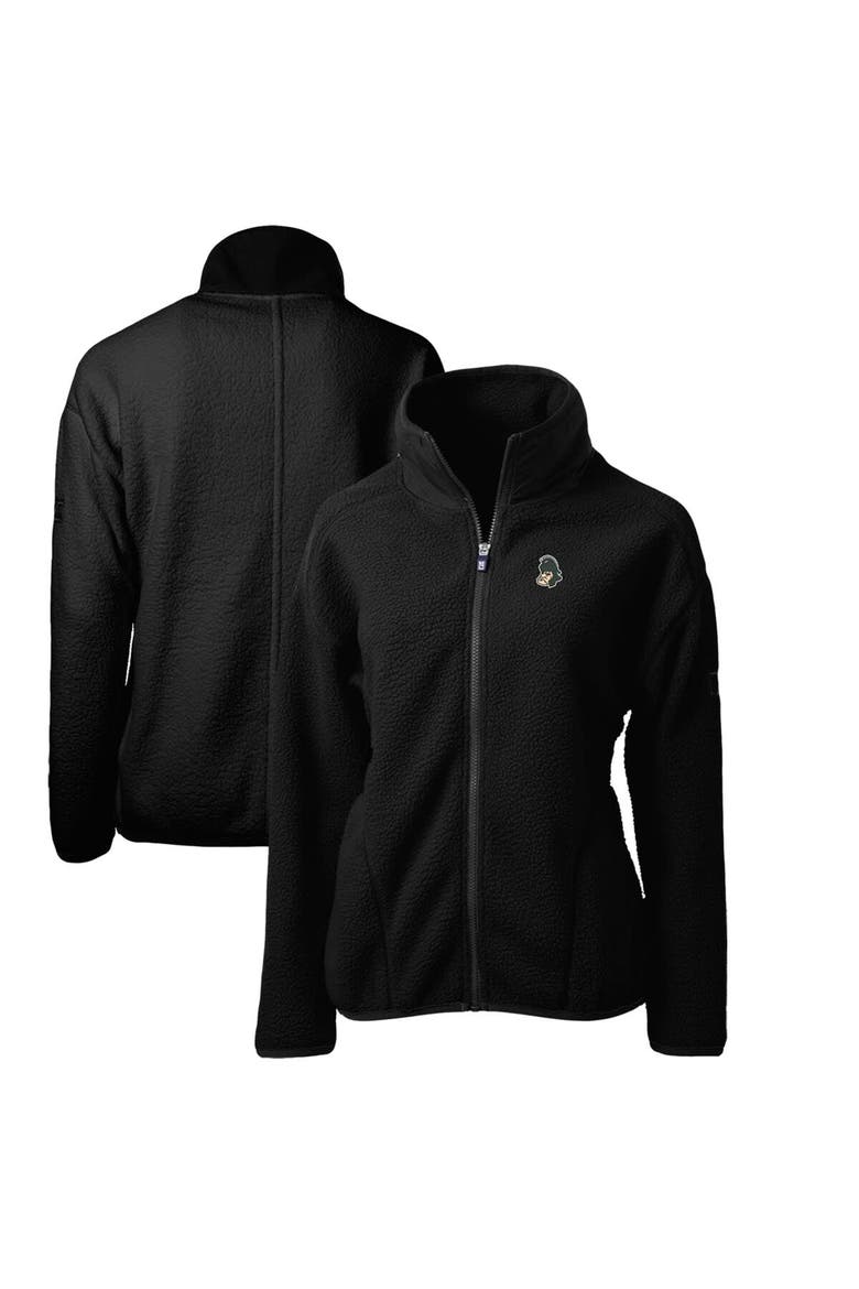 Women's Cutter & Buck Black Michigan State Spartans Cascade Eco Sherpa Full-Zip Fleece Jacket, Main, color, Black