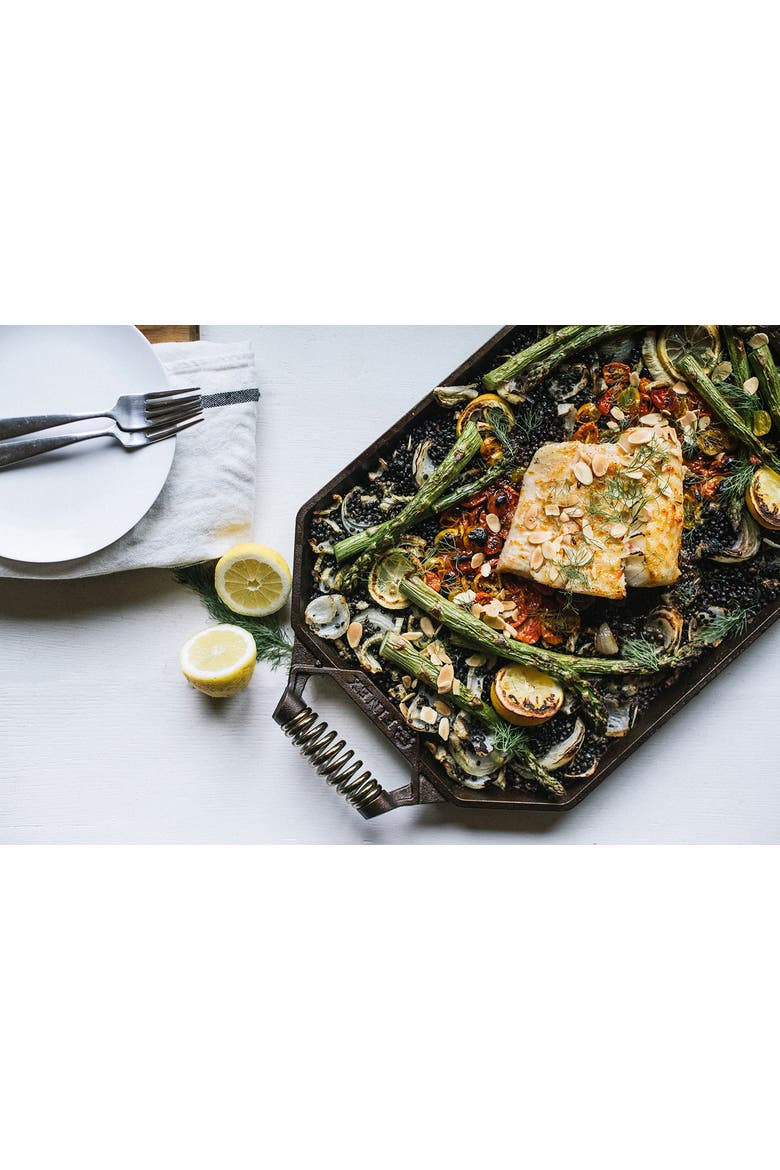 18" Double Burner Cast Iron Griddle, Alternate, color, Black