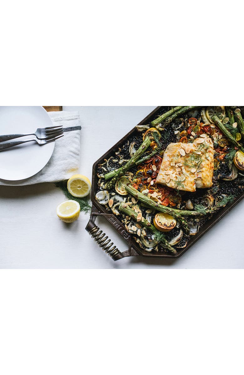 FINEX 18" Double Burner Cast Iron Griddle, Alternate, color, Black