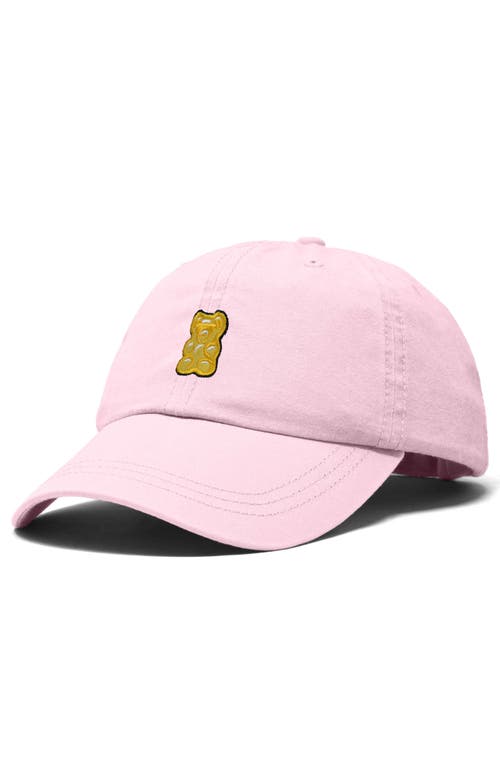 Dalix Yellow Gummy Embroidered Dad Cap In Washed Pink