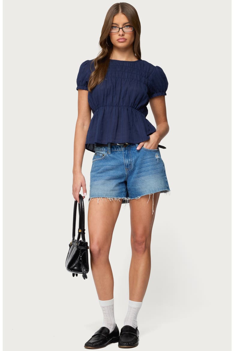 Maricella Peplum Top, Alternate, color, NAVY