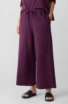 Eileen Fisher Organic Cotton Ankle Wide Leg Pants