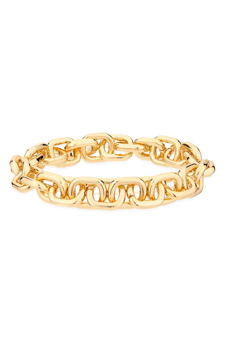 Nordstrom Soft Square Link Stretch Bracelet, Main, color, Gold