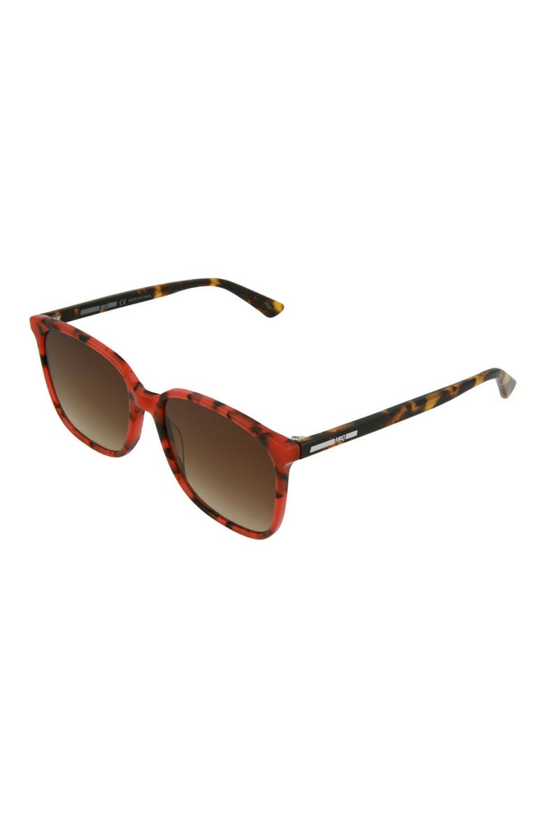 55mm Square Sunglasses, Alternate, color, SHINY RED HAVANA/ BRW
