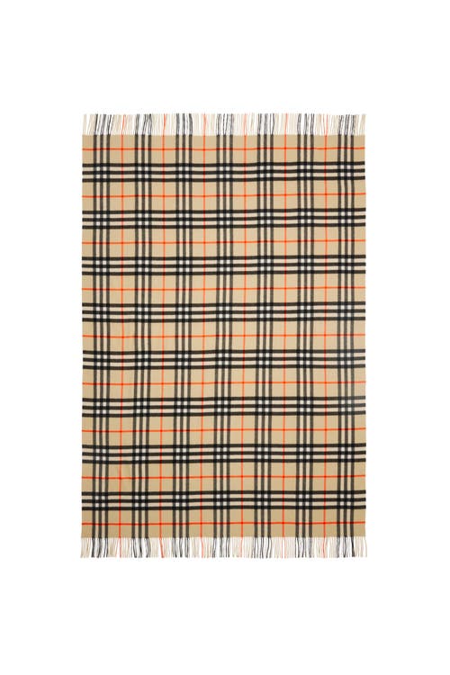 Burberry Check Cashmere Blanket In Sand