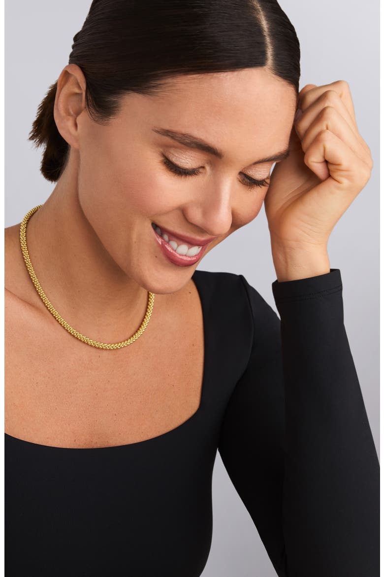 Caviar Bead Rope Necklace, Alternate, color, YELLOW GOLD