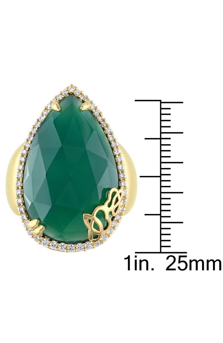 Julianna B. Green Onyx & Diamond Pear Cocktail Ring, Alternate, color, Green Onyx