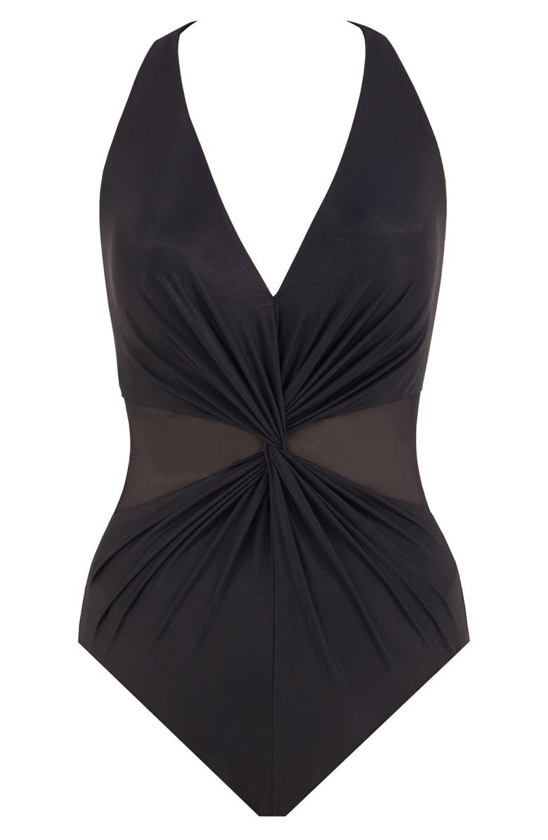 Miraclesuit<sup>®</sup> Illusionist Wrapture One-Piece Swimsuit, Alternate, color, Blk
