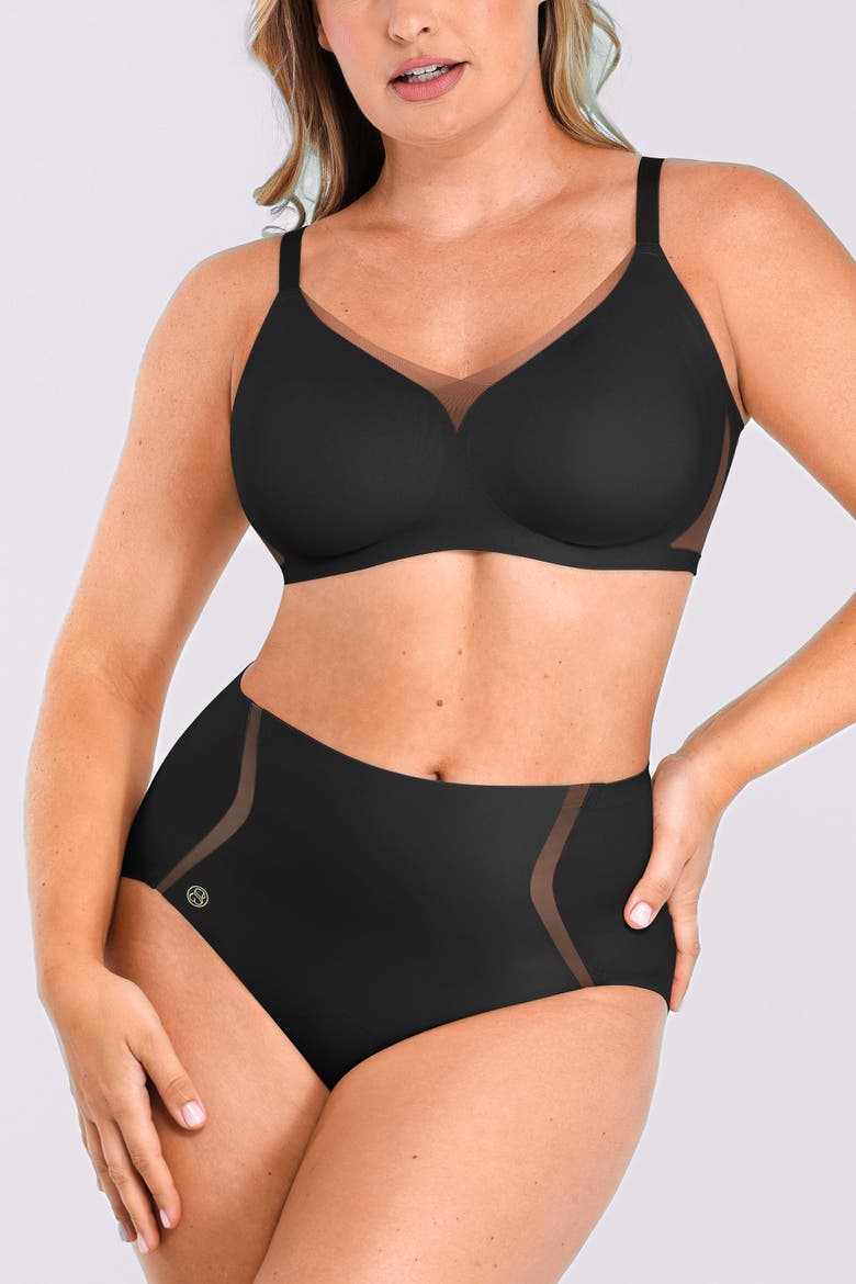 Curve Code Contour Comfy Smoothing Brief, Alternate, color, Black