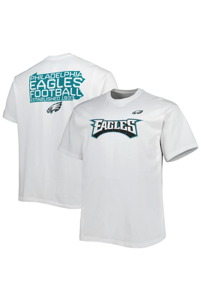 Men's Fanatics Branded White Philadelphia Eagles Big & Tall Hometown Collection Hot Shot T-Shirt, Main, color, White
