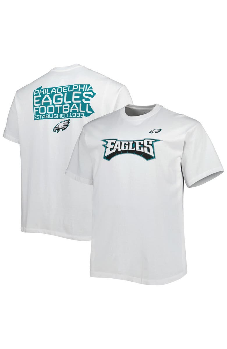 FANATICS Men's Fanatics Branded White Philadelphia Eagles Big & Tall Hometown Collection Hot Shot T-Shirt, Main, color, White