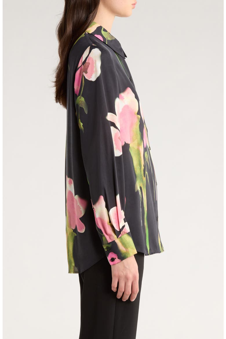 Melting Flowers Print Button Front Shirt, Alternate, color, MELTING FLOWERS