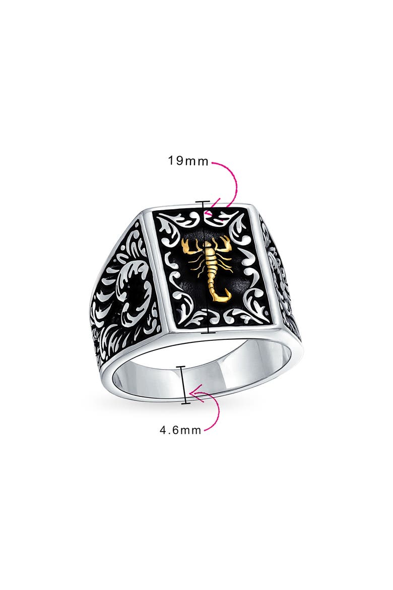 Men's Two-Tone Statement Ring, Alternate, color, SILVER