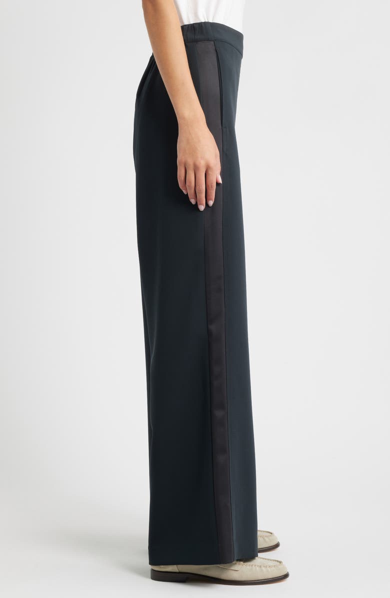 rag & bone Melanie Crepe Wide Leg Pants, Alternate, color, Black