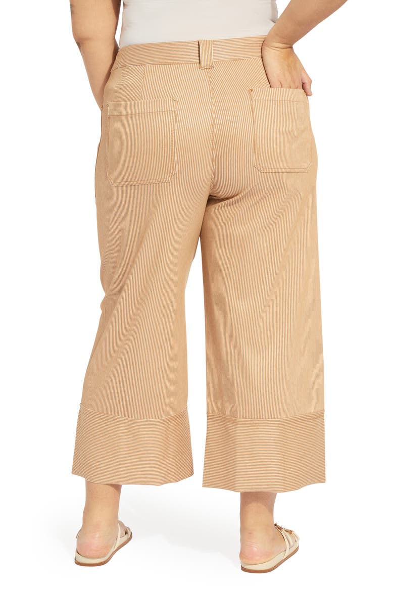 Analia Striped Wide Leg Jeans, Alternate, color, CINNAMON SHEEN LINE