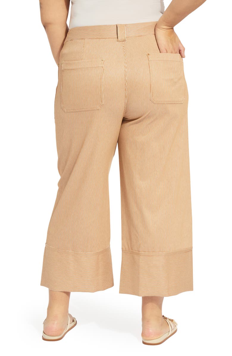 Lysse Analia Striped Wide Leg Jeans, Alternate, color, Cinnamon Sheen Line