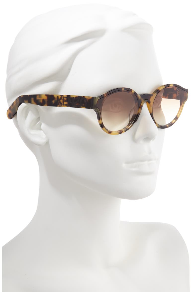 58mm International Fit Round Sunglasses, Alternate, color, BLONDE HAVANA/ GRADIENT BROWN