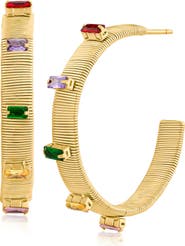 CZ by Kenneth Jay Lane Cobra Glam Hoop Earrings