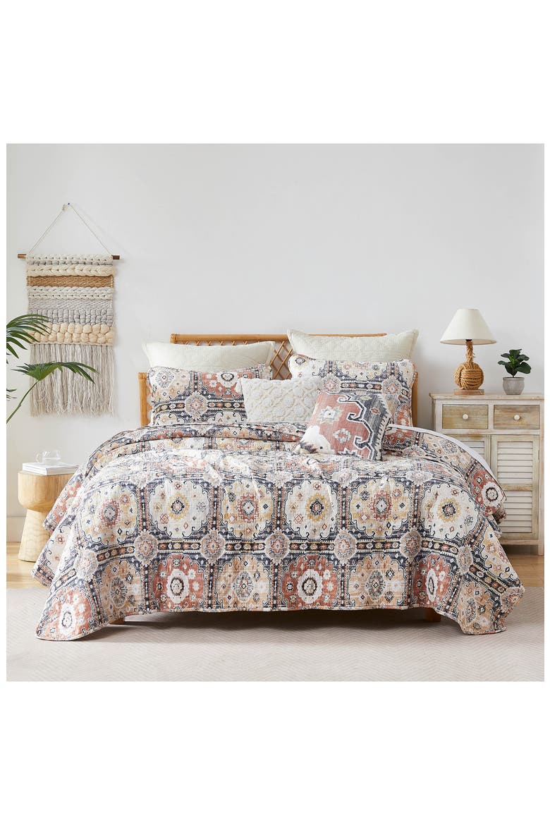 Kilim 7-Piece Oversized Quilt Bedding Set, Alternate, color, NATURAL