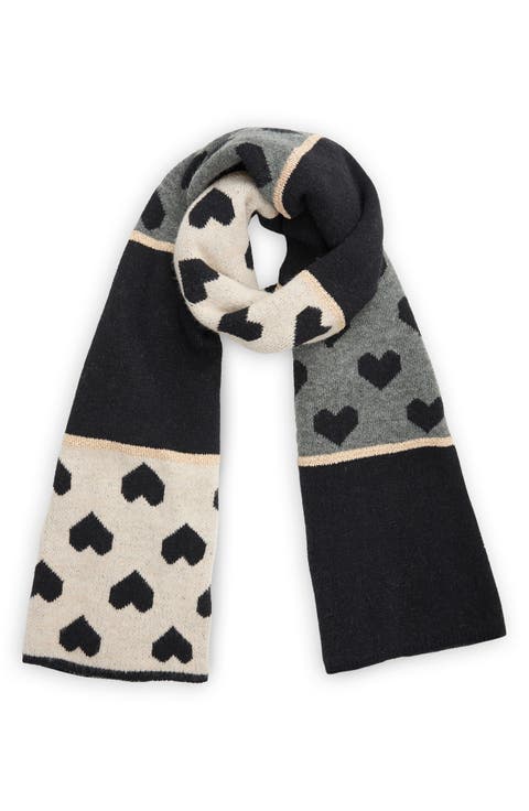 Heart Colorblock Oversize Scarf