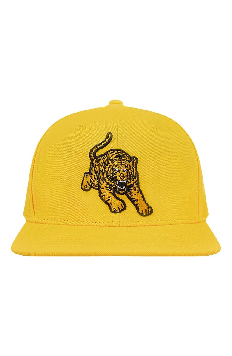 PRO STANDARD Men's Pro Standard Gold Tuskegee Golden Tigers Evergreen Mascot Snapback Hat, Alternate, color,