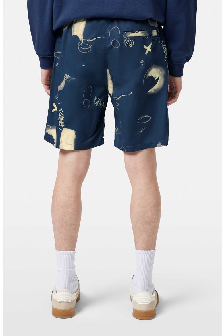 Abstract Print Swim Trunks, Alternate, color, ABSTRACTS ATLANTIC BLUE