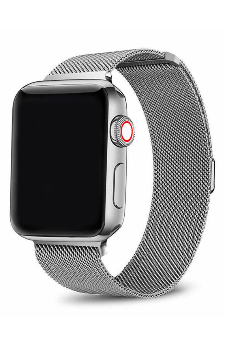 The Posh Tech Stainless Steel Apple Watch<sup>®</sup> Bracelet Watch Band, Alternate, color, Silver