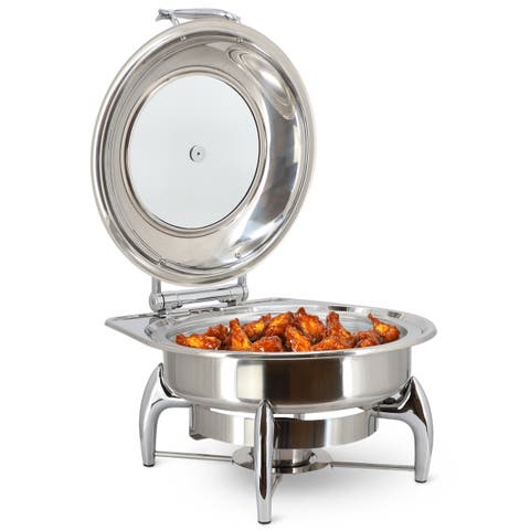 6.3 Quart Stainless Steel Round Professional Chafing Dish/Food Warmer/Buffet Server Serving Dish