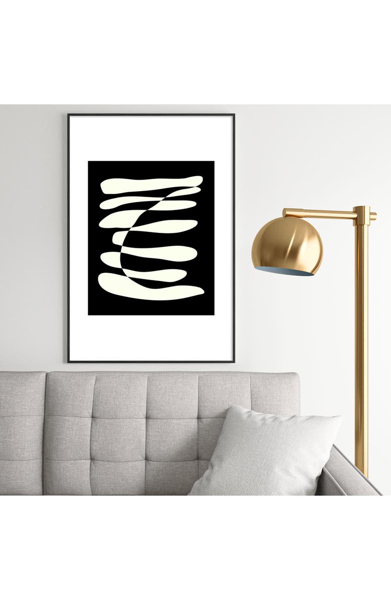 Deny Designs Abstract Compostion in Black Framed Art Print, Alternate, color, Black Tones