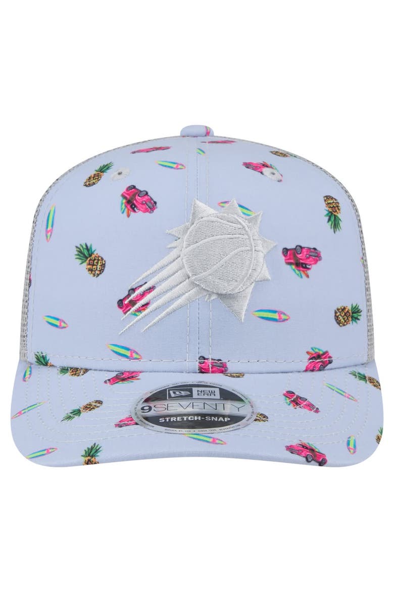 Men's New Era Light Blue/Gray Phoenix Suns Adventure Aloha Pattern 9SEVENTY Stretch-Snap Hat, Alternate, color, Light Blue