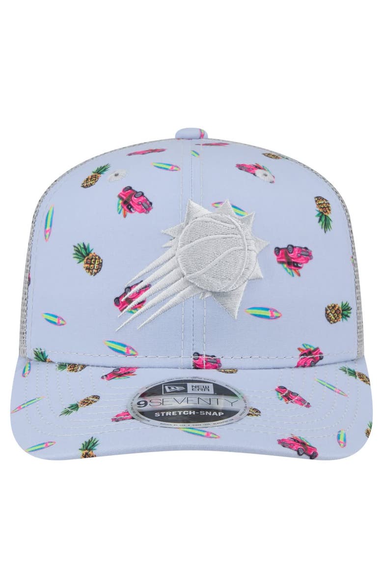 New Era Men's New Era Light Blue/Gray Phoenix Suns Adventure Aloha Pattern 9SEVENTY Stretch-Snap Hat, Alternate, color, Light Blue
