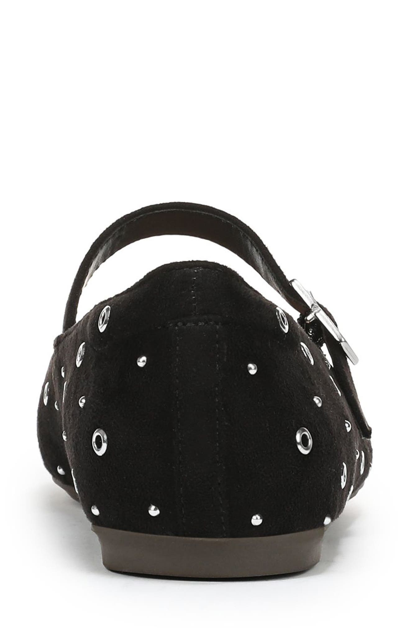 Wexley Studded Mary Jane Flat, Alternate, color, BLACK MICROFIBER