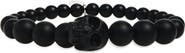 McQueen Men's Skull Ball Bead Stretch Bracelet