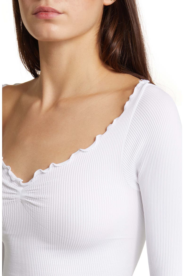 Elsie Rib Long Sleeve Crop Top, Alternate, color, WHITE
