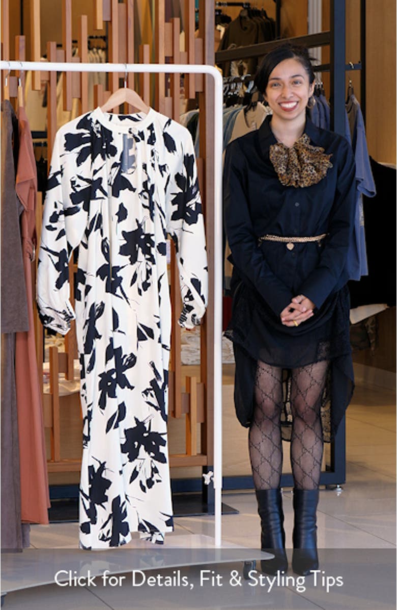 Floral Print Long Sleeve Maxi Dress, sales video thumbnail