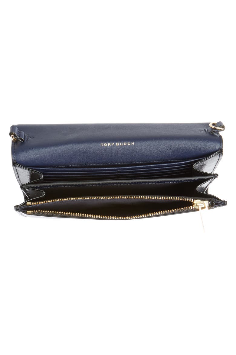 Robinson Patent Leather Wallet on a Chain, Alternate, color, BLACK