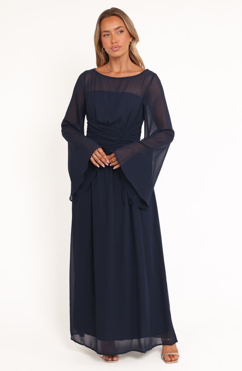 Petal & Pup Samara Long Sleeve Maxi Dress, Alternate, color, Navy