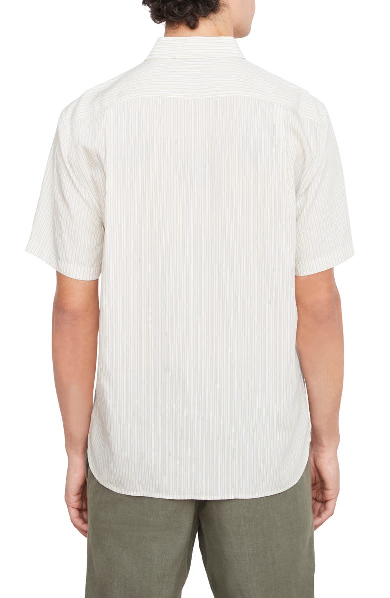 Vince Peninsula Stripe Short Sleeve Button-Up Shirt, Alternate, color,