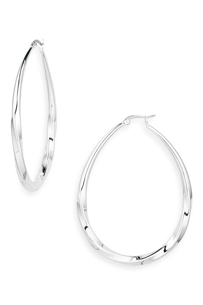 Karlie Twist Hoops, Main, color, SILVER