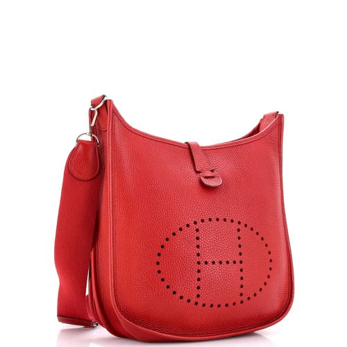 Pre-owned Hermes Hermes Evelyne Bag Gen Iii Clemence Gm In Red
