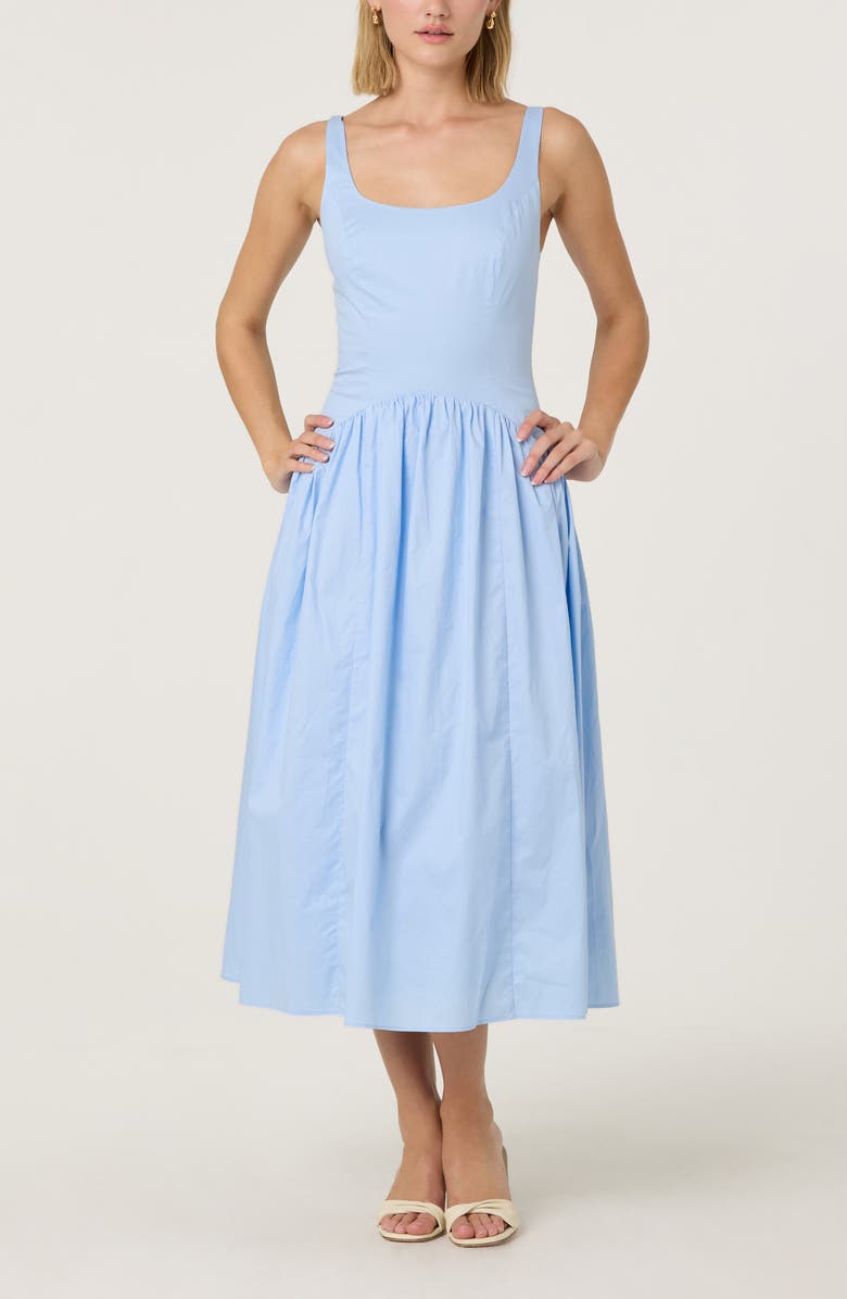ASTR the Label Square Neck Dress, Alternate, color, Sky Blue