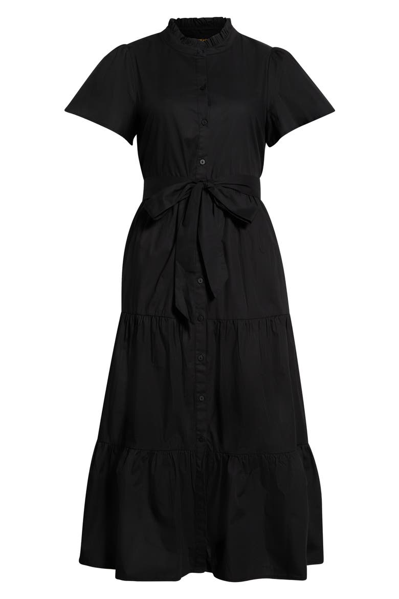 Bellucci Cotton Poplin Shirtdress, Main, color, BLACK