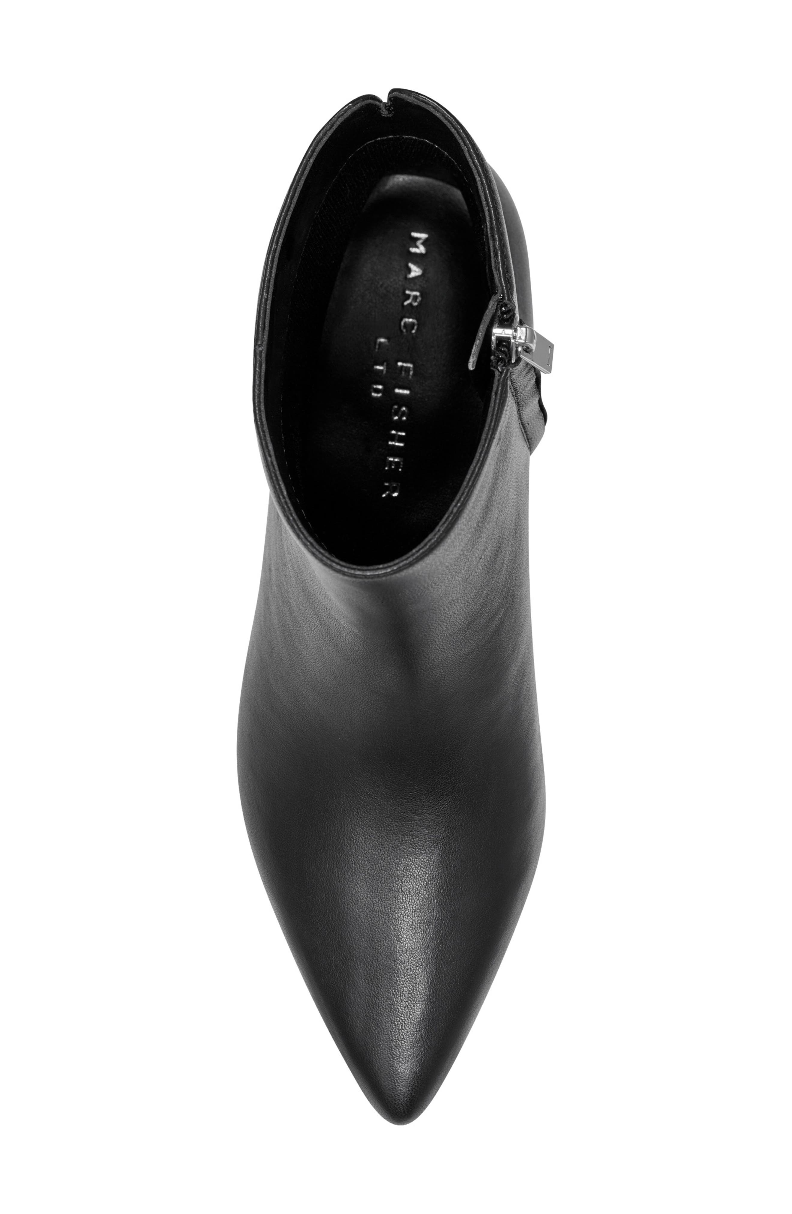 Marc Fisher LTD Leonna Pointed Toe Bootie, Alternate, color, Black Leather